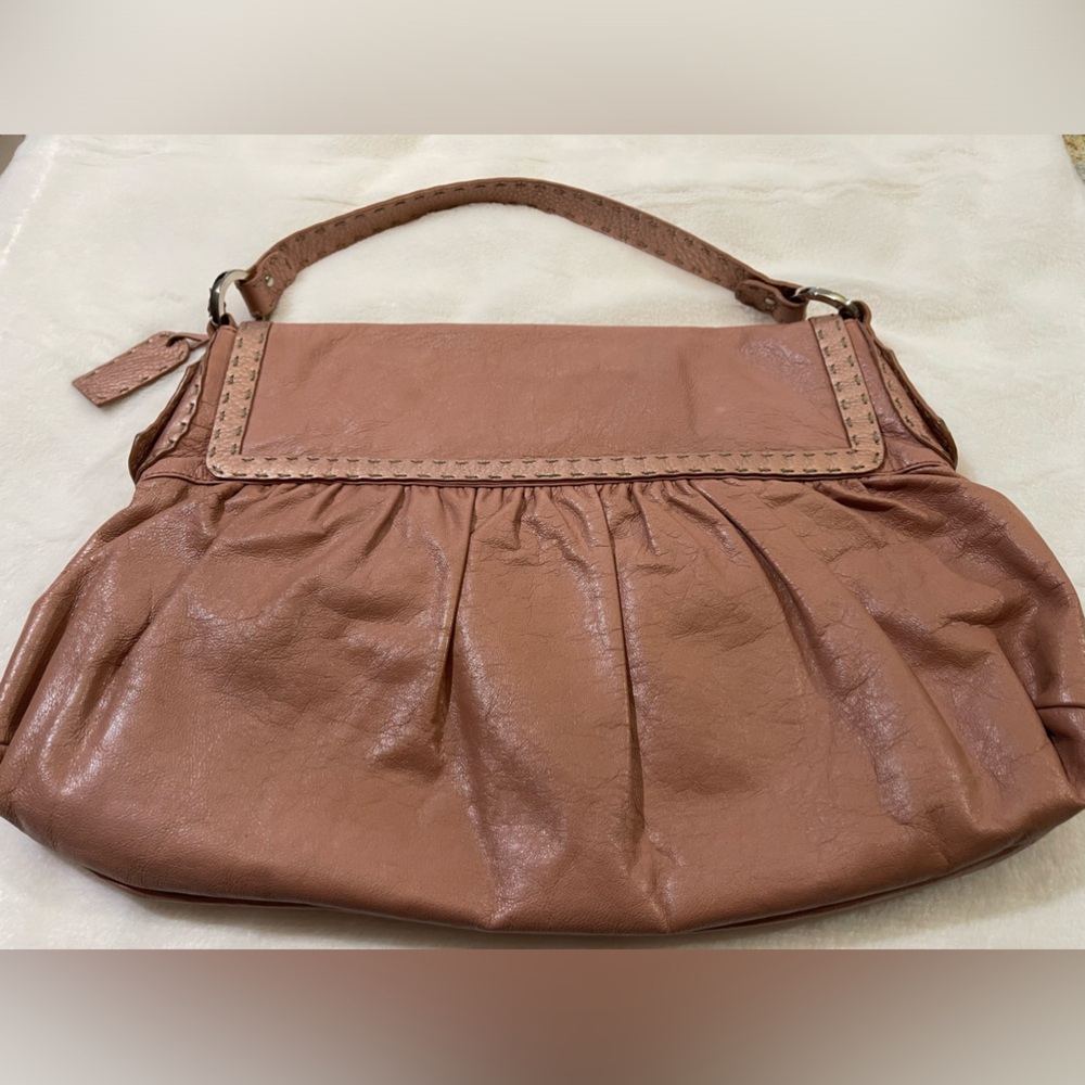 FENDI Like New Leather Selleria Shoulder Bag- Blush/Rose Gold